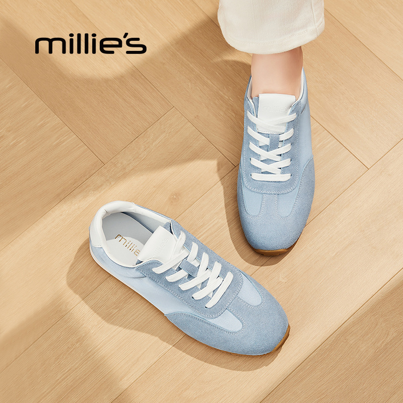 MILLIE'S/妙丽真皮德训鞋女