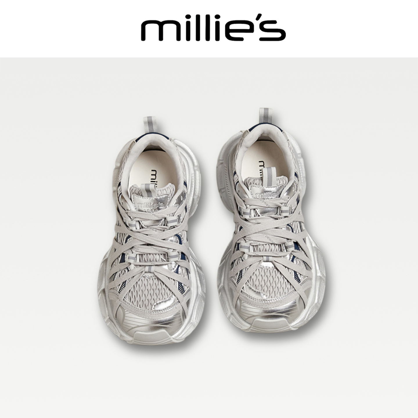 MILLIE'S/妙丽网面厚底老爹鞋女