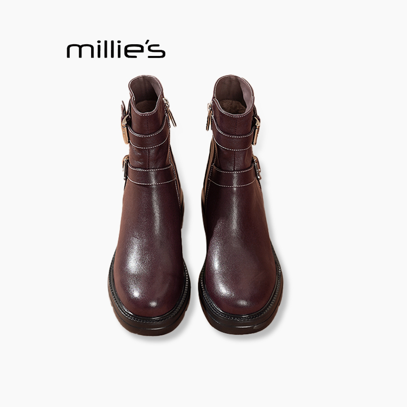 妙丽款复古增高粗跟马丁靴巨好看