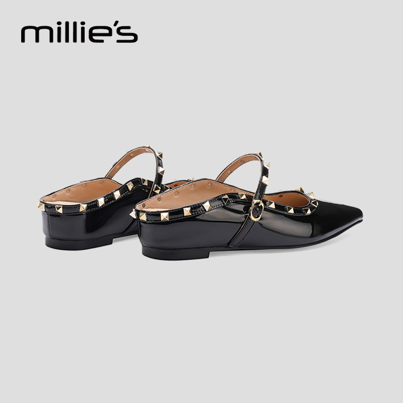 MILLIE'S/妙丽尖头包头拖鞋