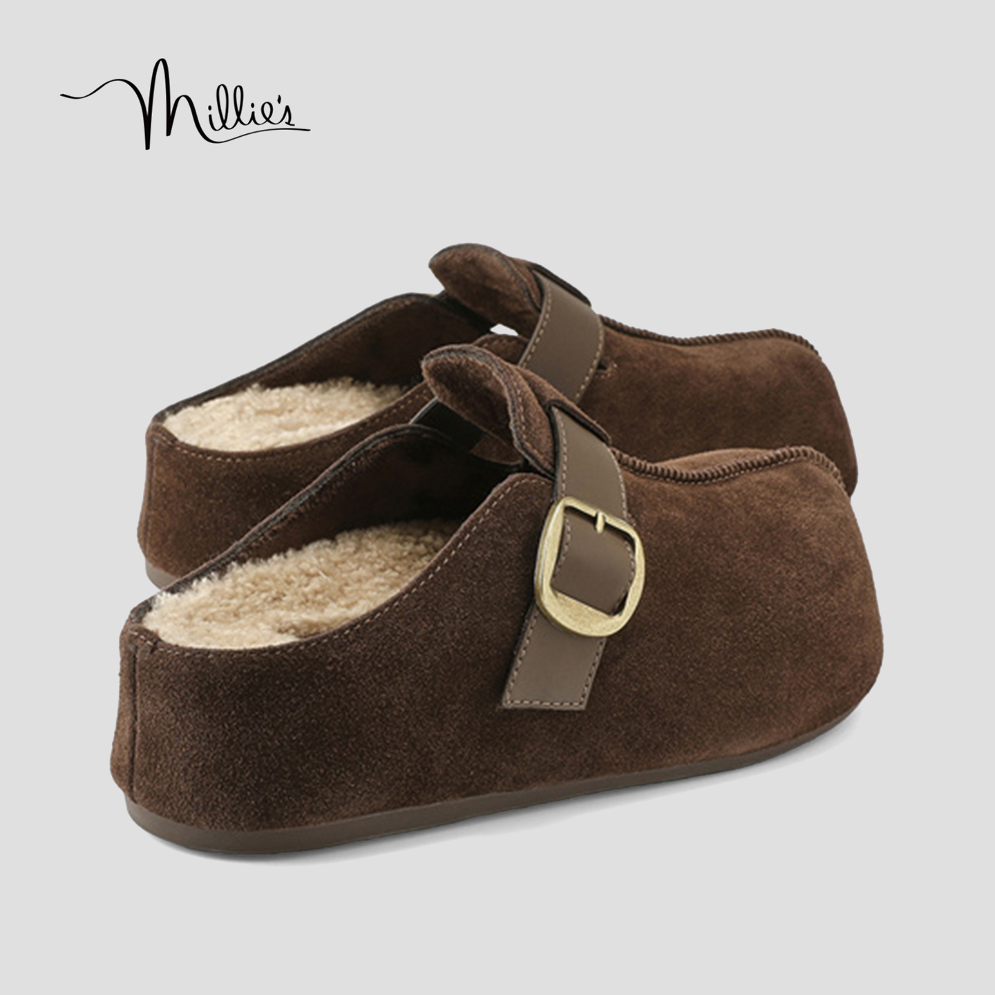 MILLIE'S/妙丽真皮厚底勃肯鞋