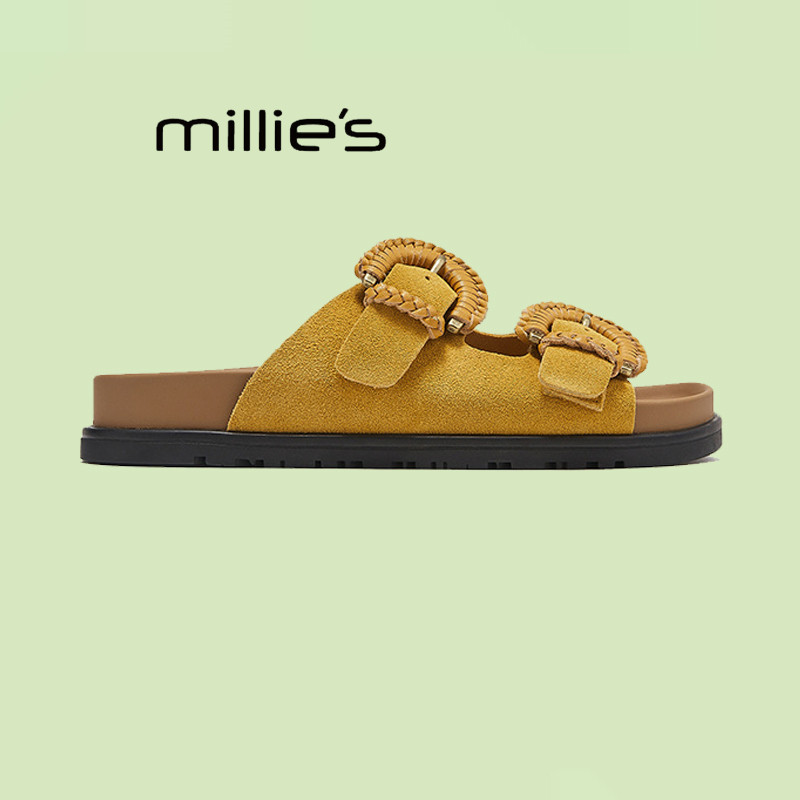 妙丽旗舰店复古厚底勃肯拖鞋女外穿凉拖2025夏季新款扣带露趾半拖,女鞋,休闲凉鞋,淘宝优惠券,粉丝福利购,淘宝优惠卷