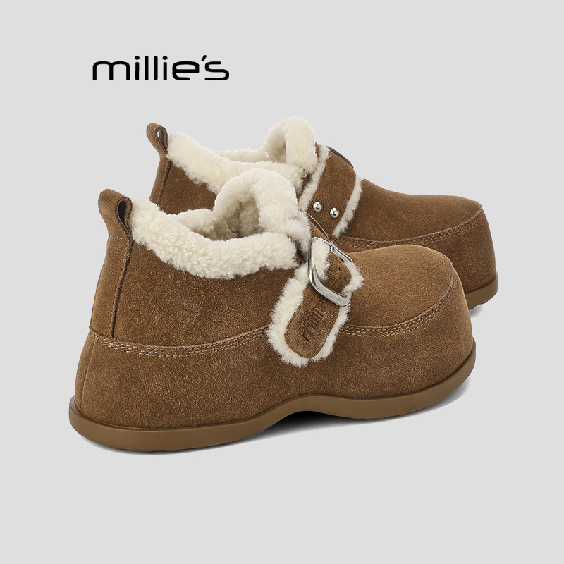 妙丽真皮厚底勃肯鞋女巨好看