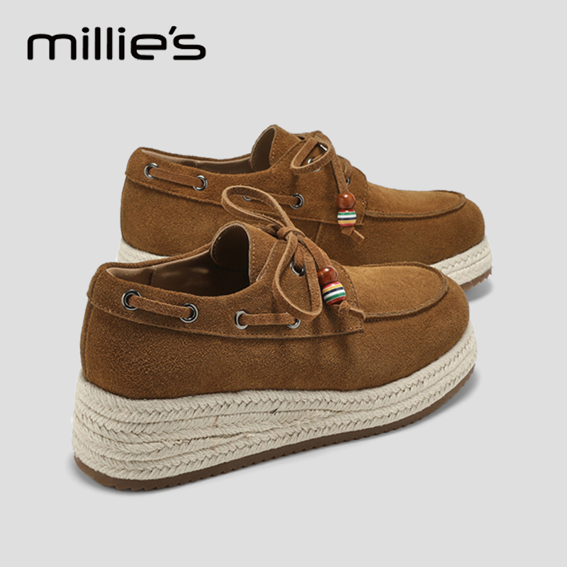 MILLIE'S/妙丽真皮懒人渔夫鞋女