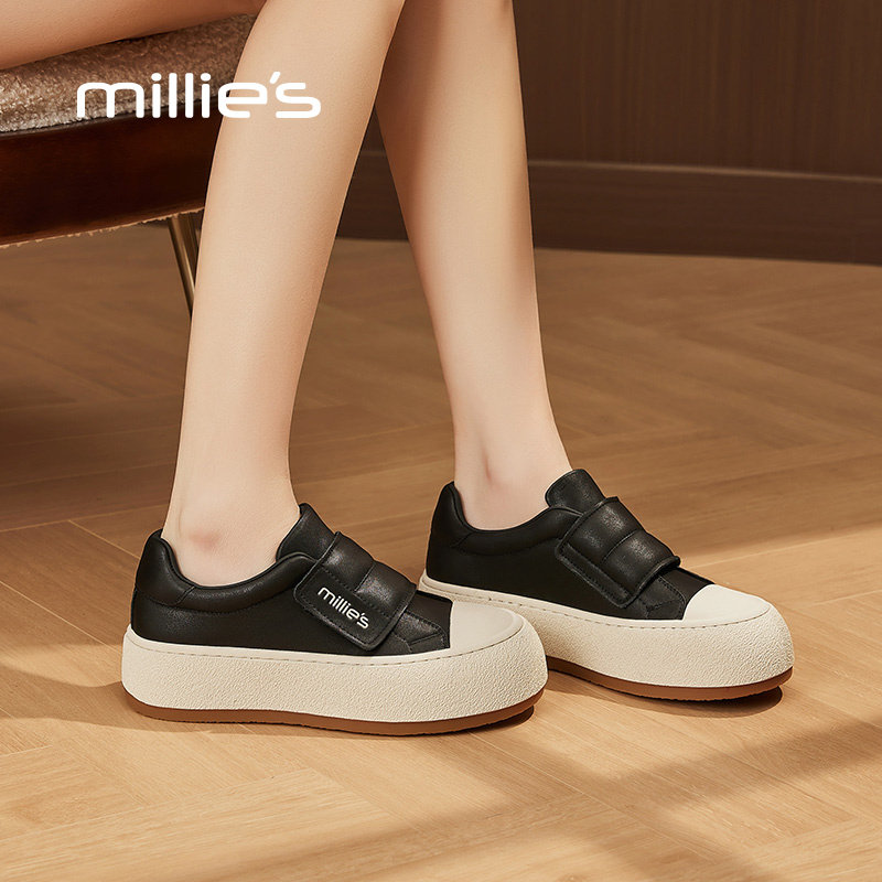 MILLIE'S/妙丽真皮厚底休闲鞋