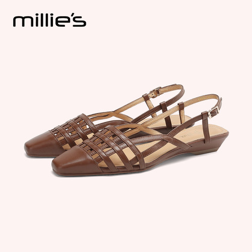 MILLIE'S/妙丽编织包头凉鞋