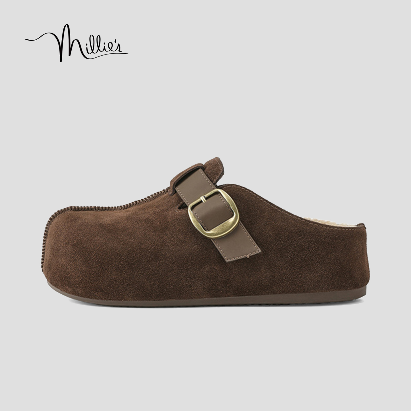 MILLIE'S/妙丽真皮厚底勃肯鞋