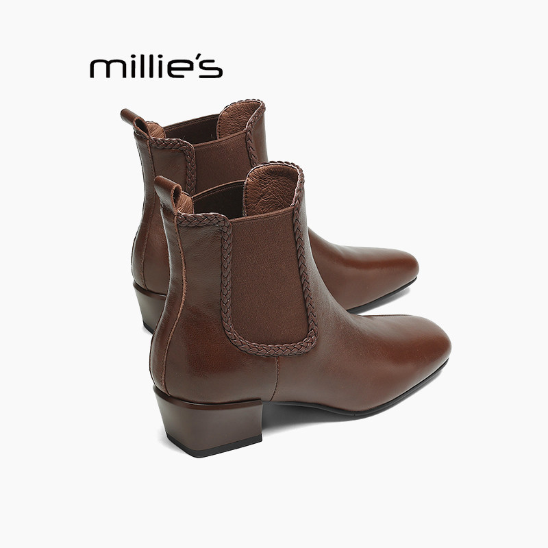 MILLIE'S妙丽真皮马丁靴女巨好看