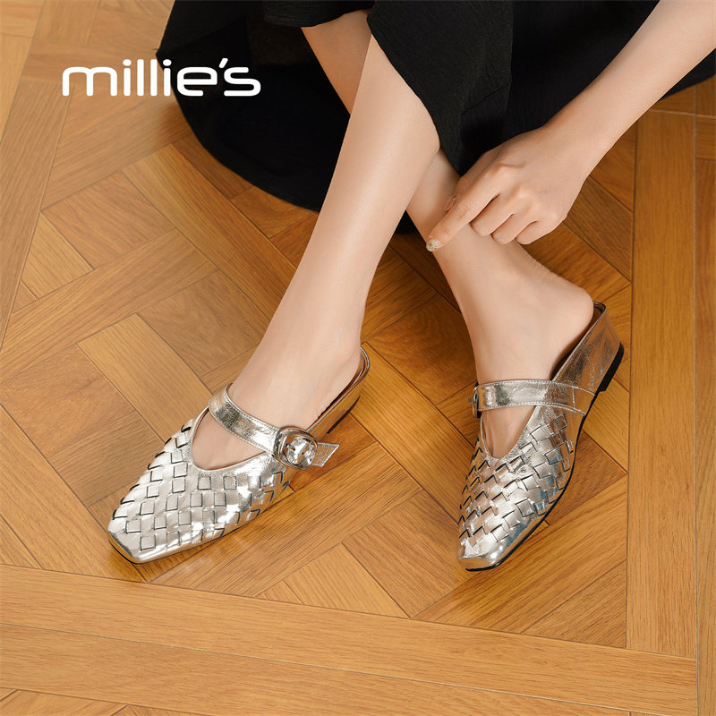 MILLIE'S/妙丽真皮平底单鞋女