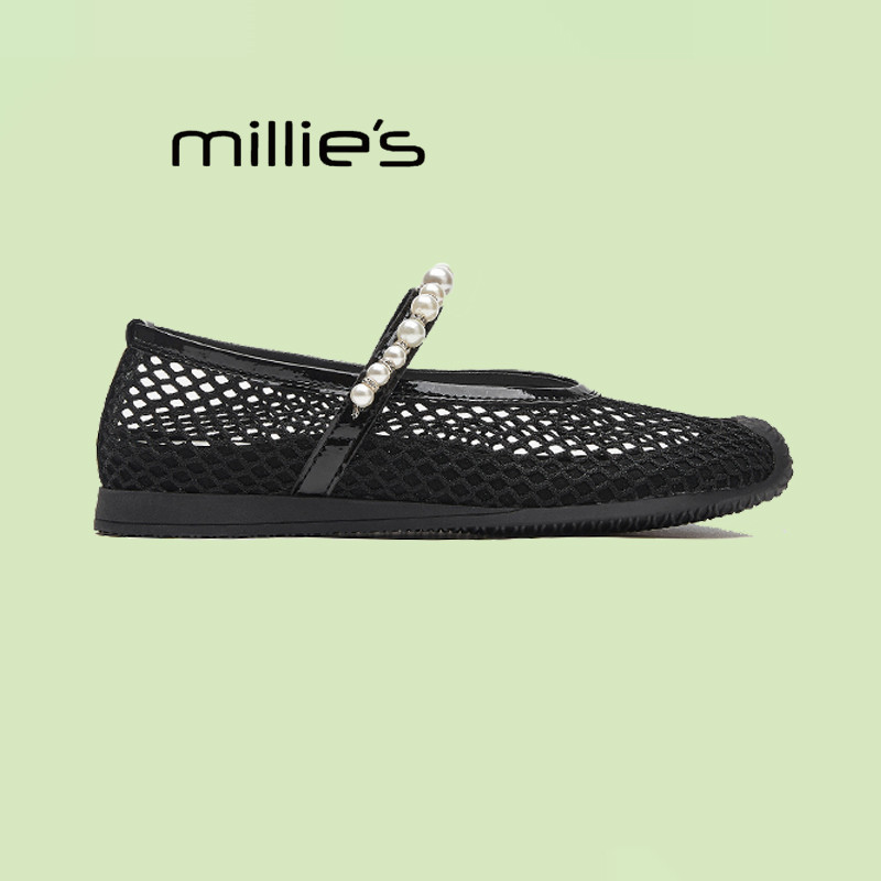 MILLIE'S/妙丽网面透气渔夫鞋