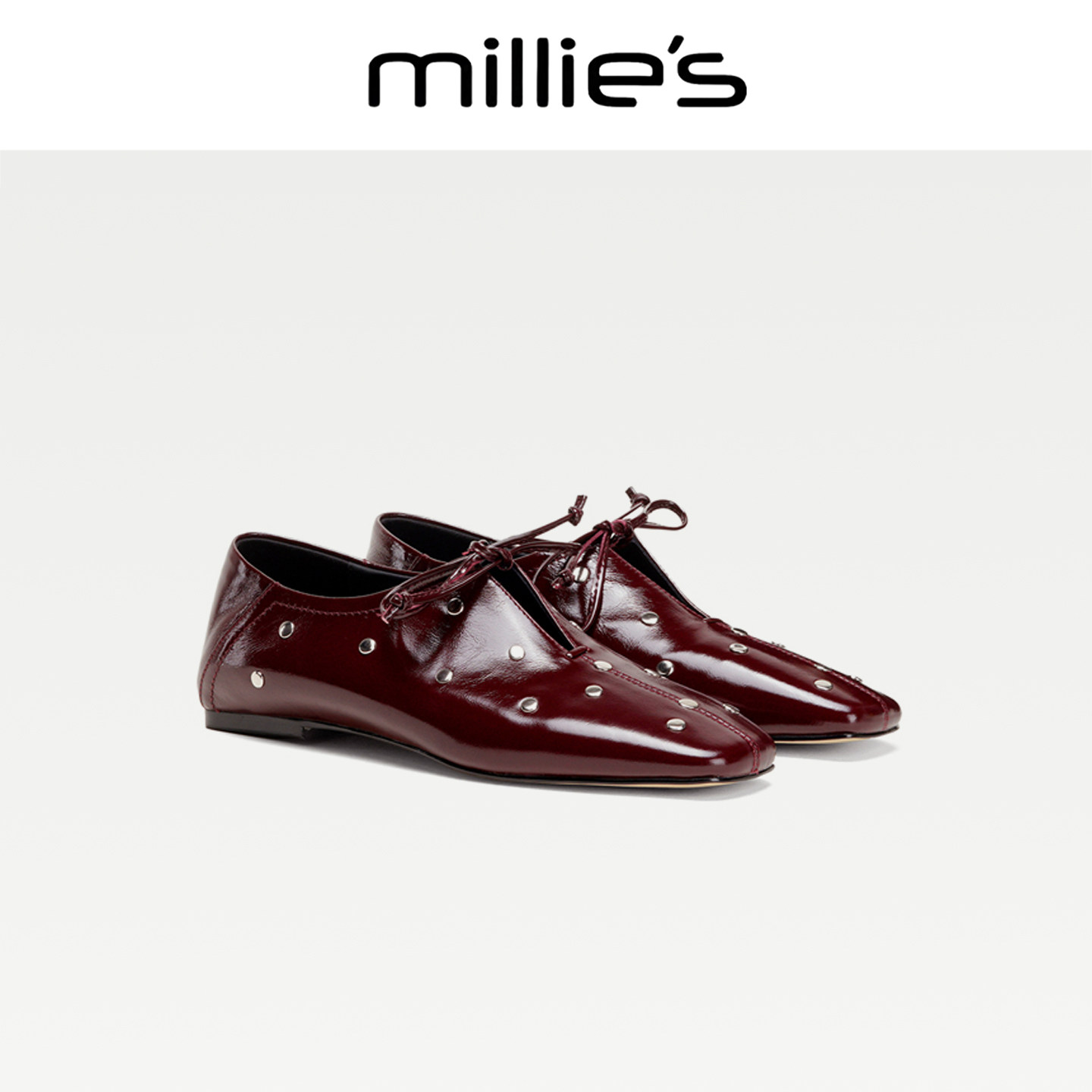 MILLIE'S/妙丽方头内增高乐福鞋