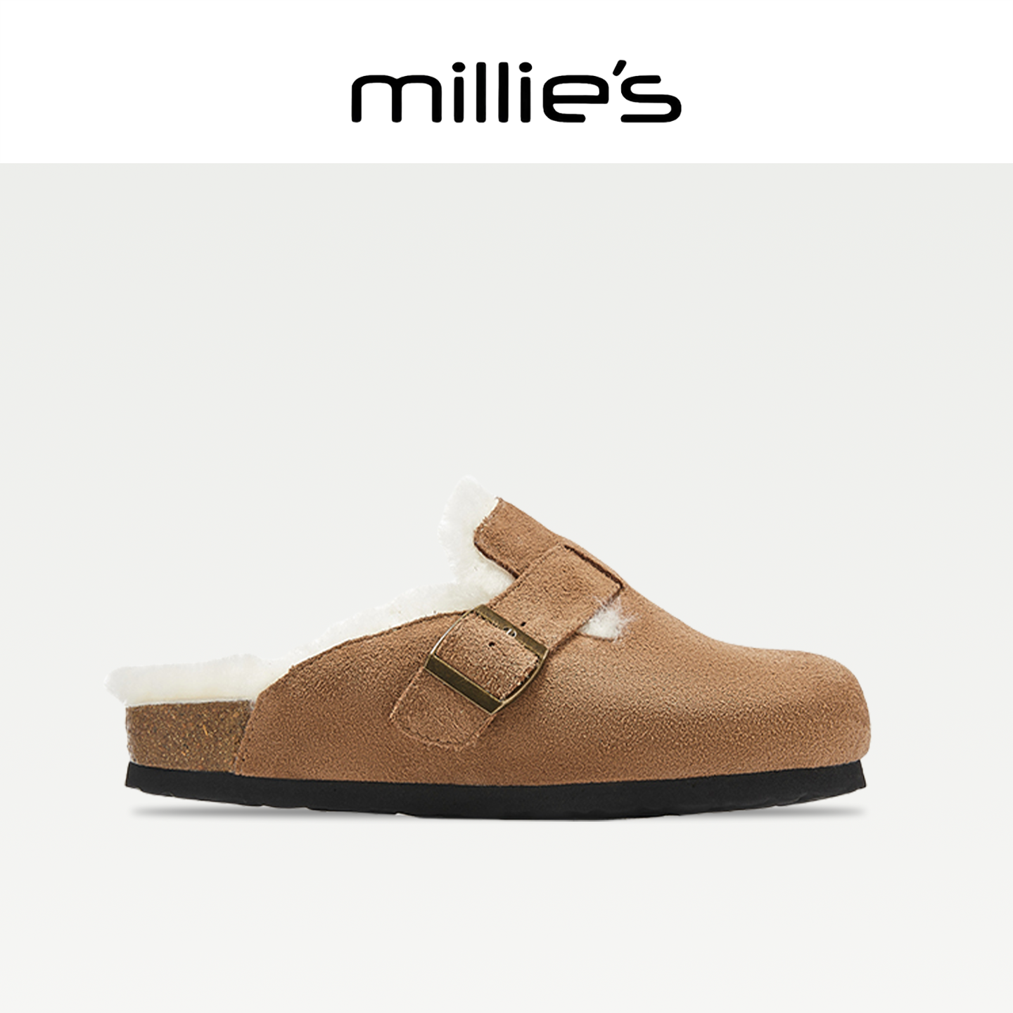 MILLIE'S/妙丽真皮保暖拖鞋