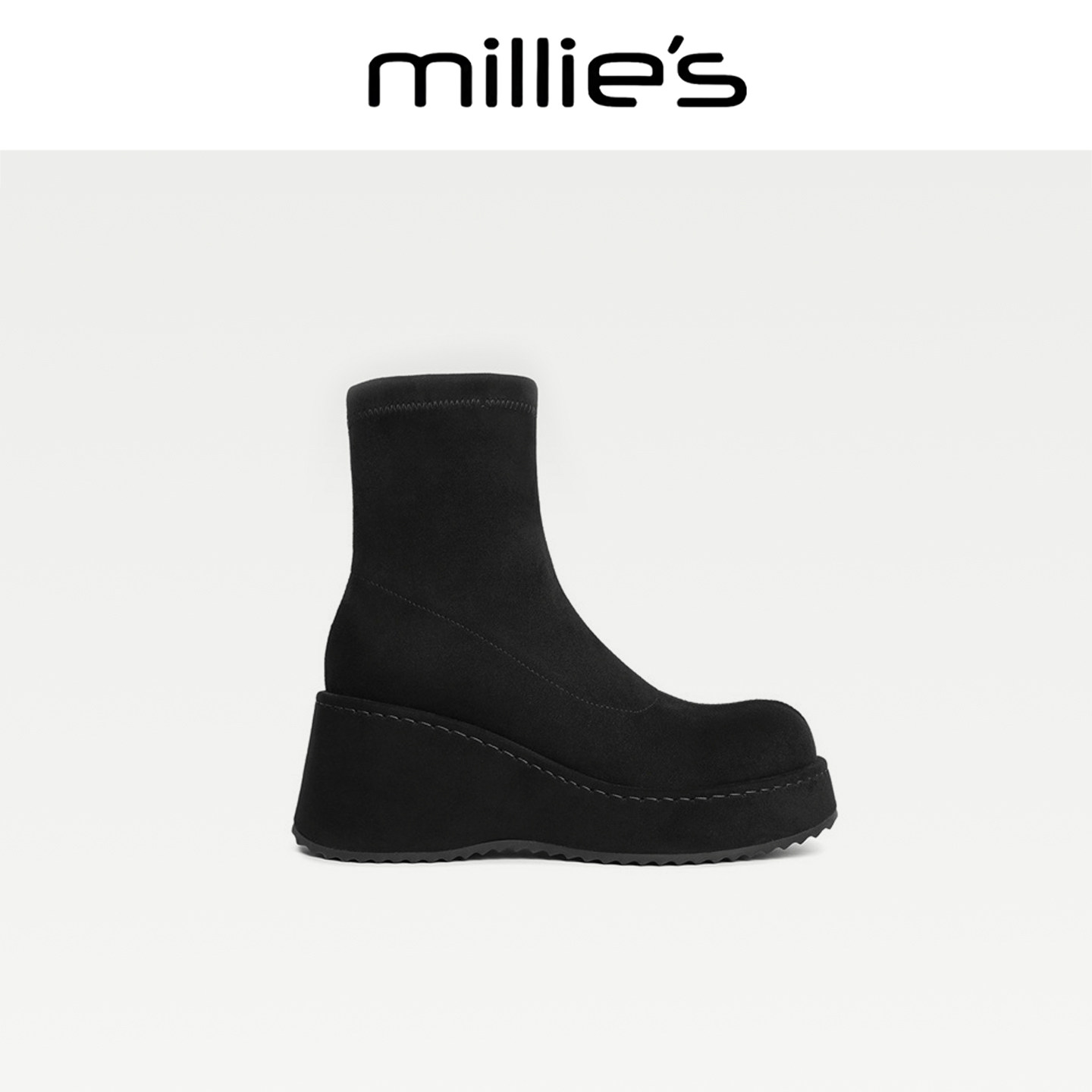 MILLIE'S/妙丽厚底一脚蹬马丁靴
