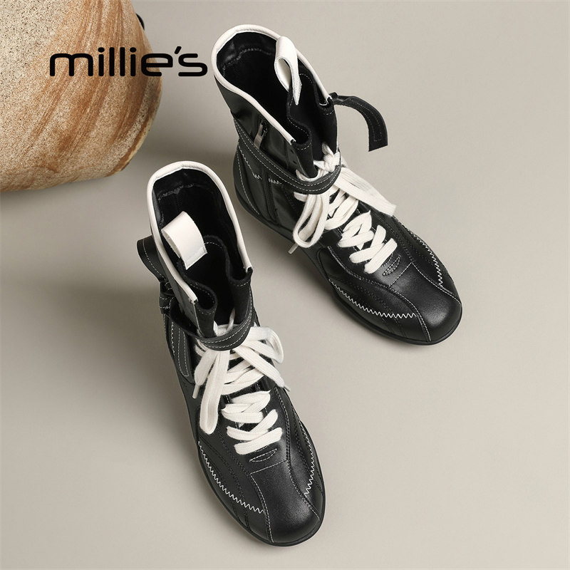 MILLIE'S/妙丽真皮德训鞋