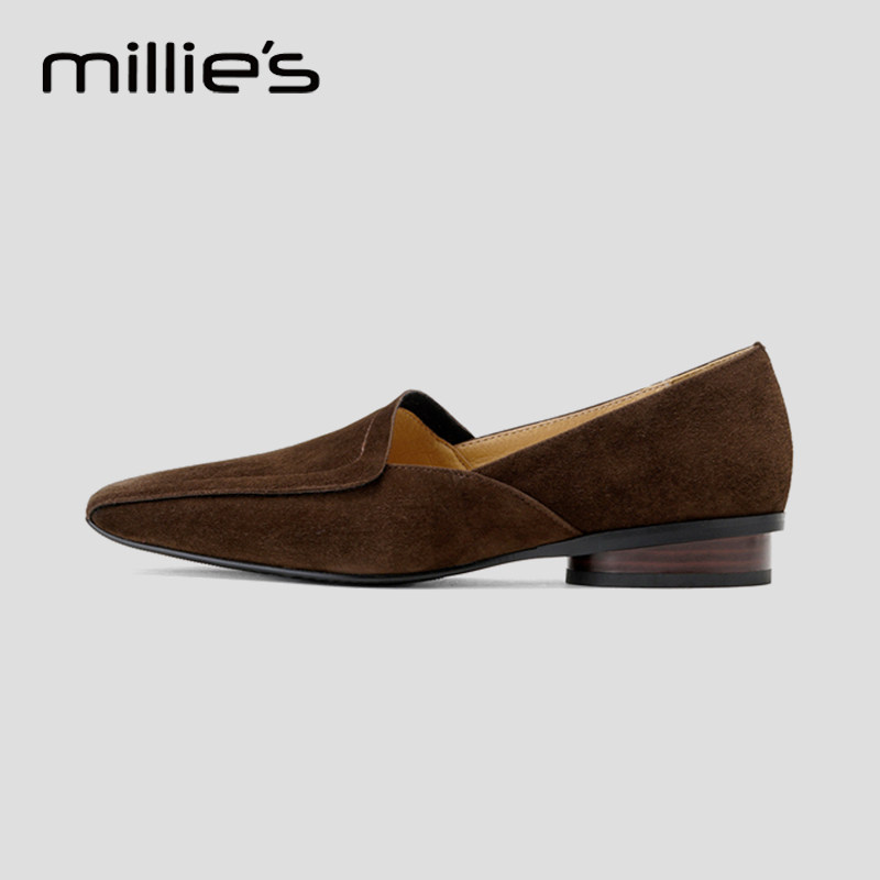 MILLIE'S/妙丽真皮低跟小皮鞋