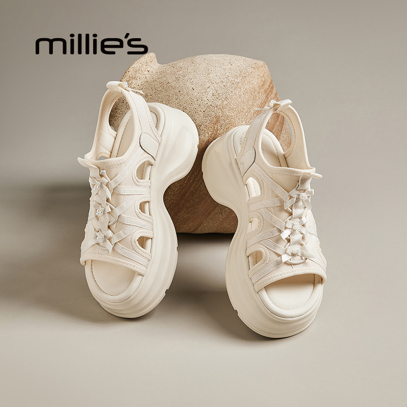 MILLIE'S/妙丽厚底增高凉鞋女