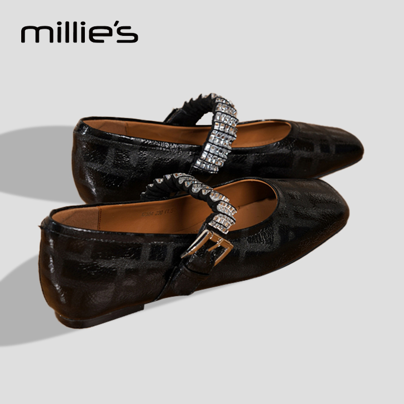 MILLIE'S/妙丽真皮复古单鞋