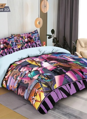 3pcs kpop Devil Girl Group Print coreless Bedding Set Multi