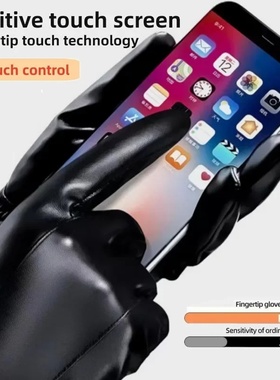 Winter Gloves for Men Genuine Leather Gloves Warm Plus Velv