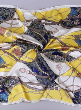 Fashion Kerchief Silk Satin Neck Scarf For Women Print Hija