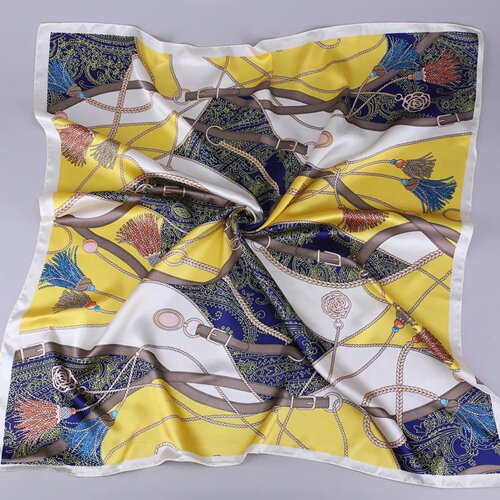 Fashion Kerchief Silk Satin Neck Scarf For Women Print Hija