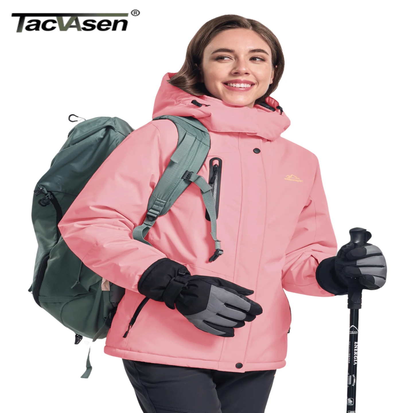TACVASEN Winter Fleece Lined Hooded Parka Jacket Womens Ski