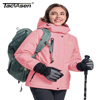 TACVASEN Winter Fleece Lined Hooded Parka Jacket Womens Ski
