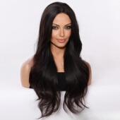 medium long high woman temperatu black daily hair Wig curly