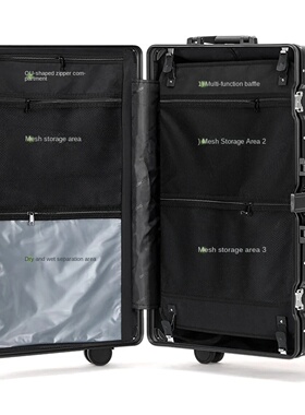 Front Opening Suitcase Aluminium Frame Large Capacity Carri