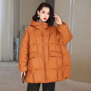 Janveny Women 90% White Duck Down Jacket Hooded Autumn Winte