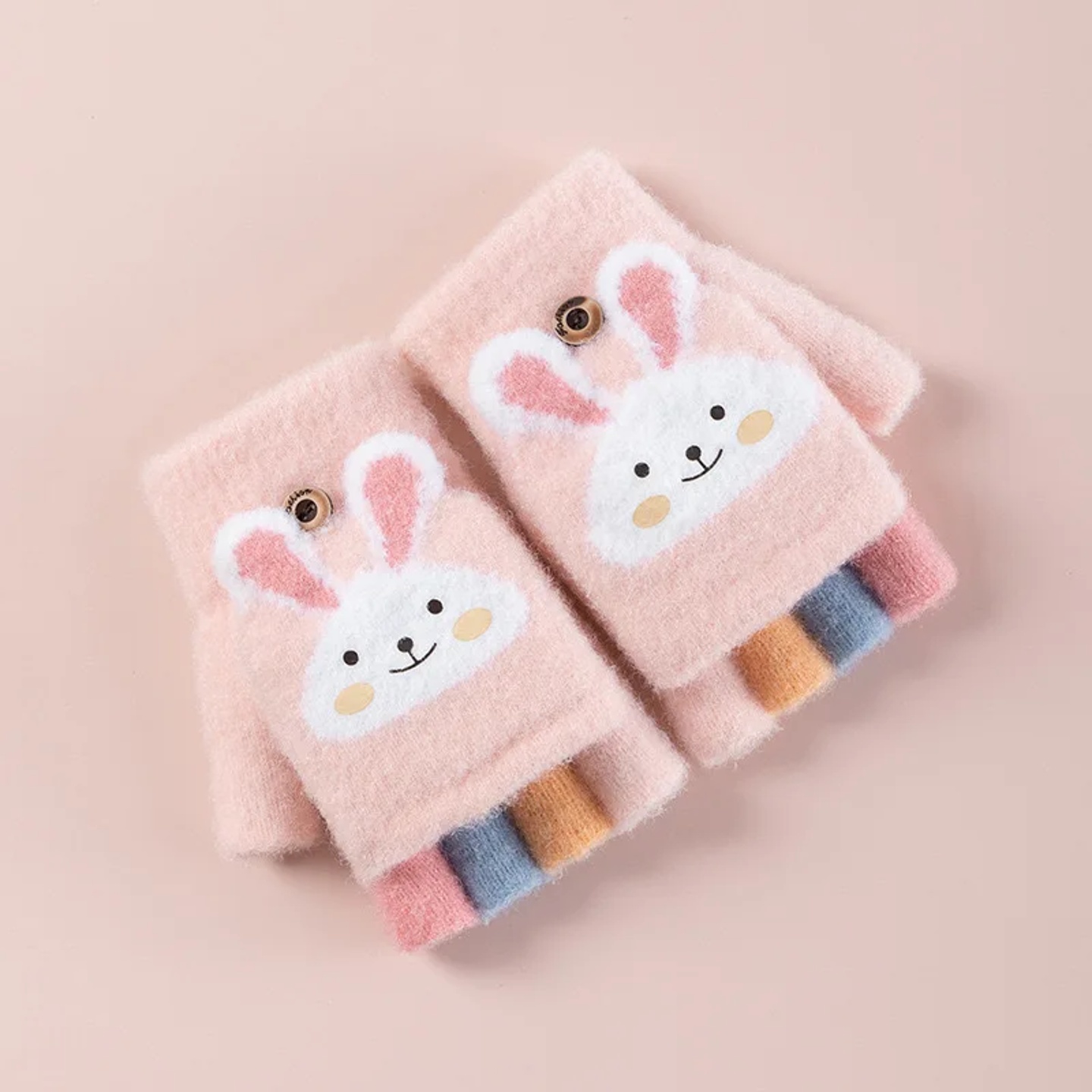 4-11 year old cartoon bunny five finger children's gloves w