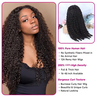 30 36 46 Inch Burmese Curly 13x6 Hd Lace Front  Human Hair