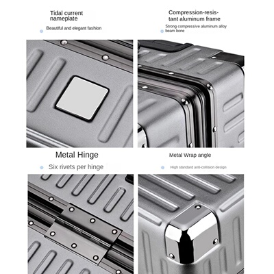 Aluminium Frame Suitcase Large-capacity Trolley Case Strong