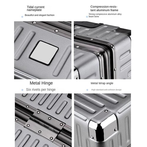 Aluminium Frame Suitcase Large-capacity Trolley Case Strong