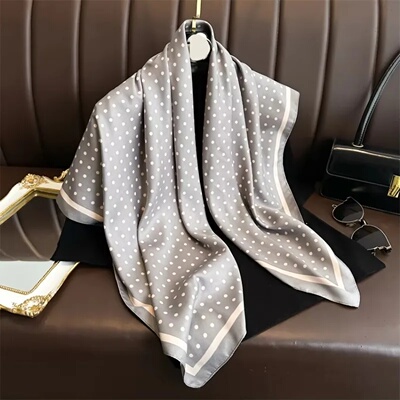 90cm Polka Dot Pattern Scarf for Women Spring Summer Thin I