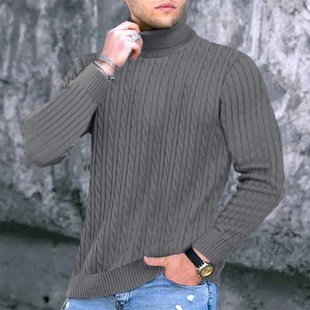 Sweater Fashi New Warmth Neck High Knit Men Winter Autumn