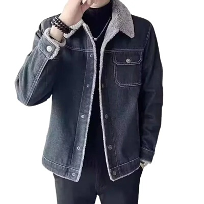 Men's Denim Jacket Fleece-lined Trendy Winter Style Sheep V