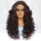 Front Curly Women For Wigs Lace Synthetic Wig Brown Black
