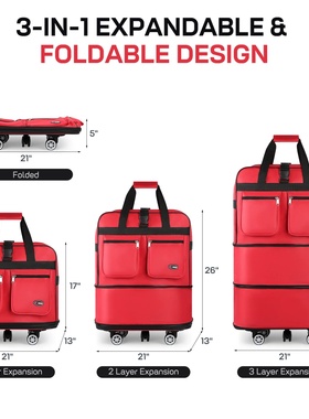 30/36/40 Inch Foldable Expandable Suitcase Bag Water-resist