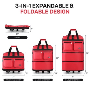 30/36/40 Inch Foldable Expandable Suitcase Bag Water-resist