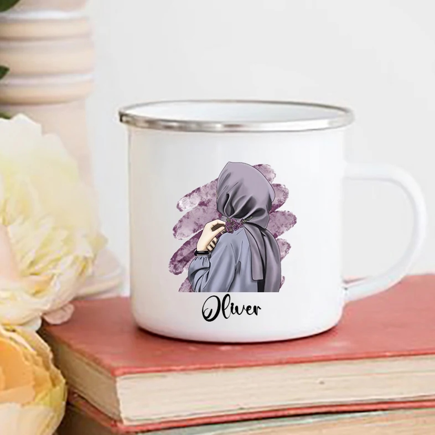Personalised Hijabi Girl Printed Mug Coffee Cups Drinks Wat