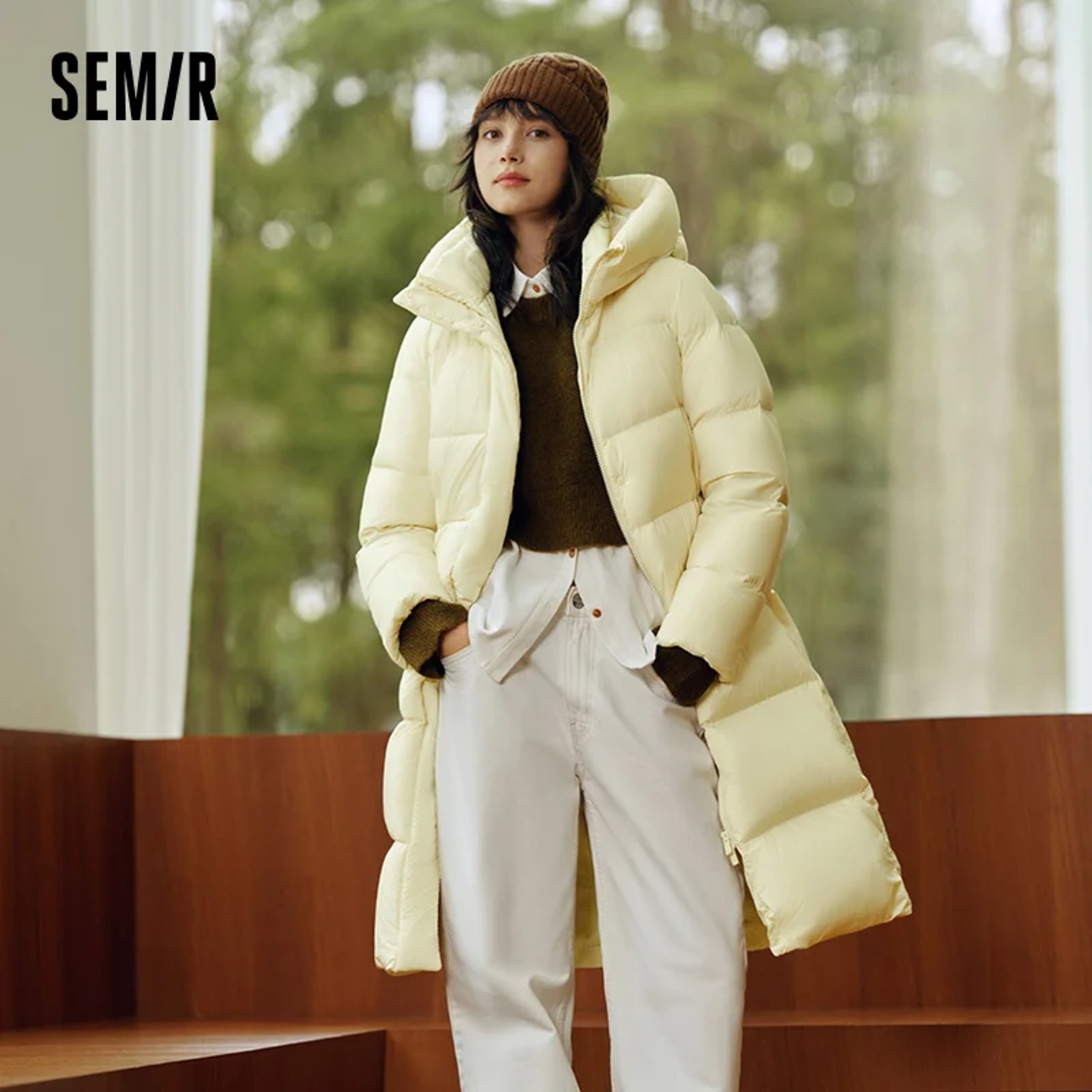 Semir Down Jacket Women Winter Long 90% Duck Down Waterproo