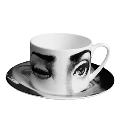 Creative Face Animal Ceramic Coffee Cup Fine Bone China Gol