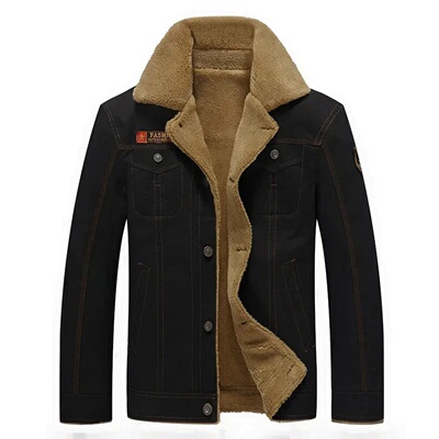Winter Jeans Jackets Men's Lapel Lamb Fur Jackets Men's Win