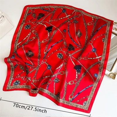 Fashion Leopard Print Silk Hairbands Scarf Women 2024 New E