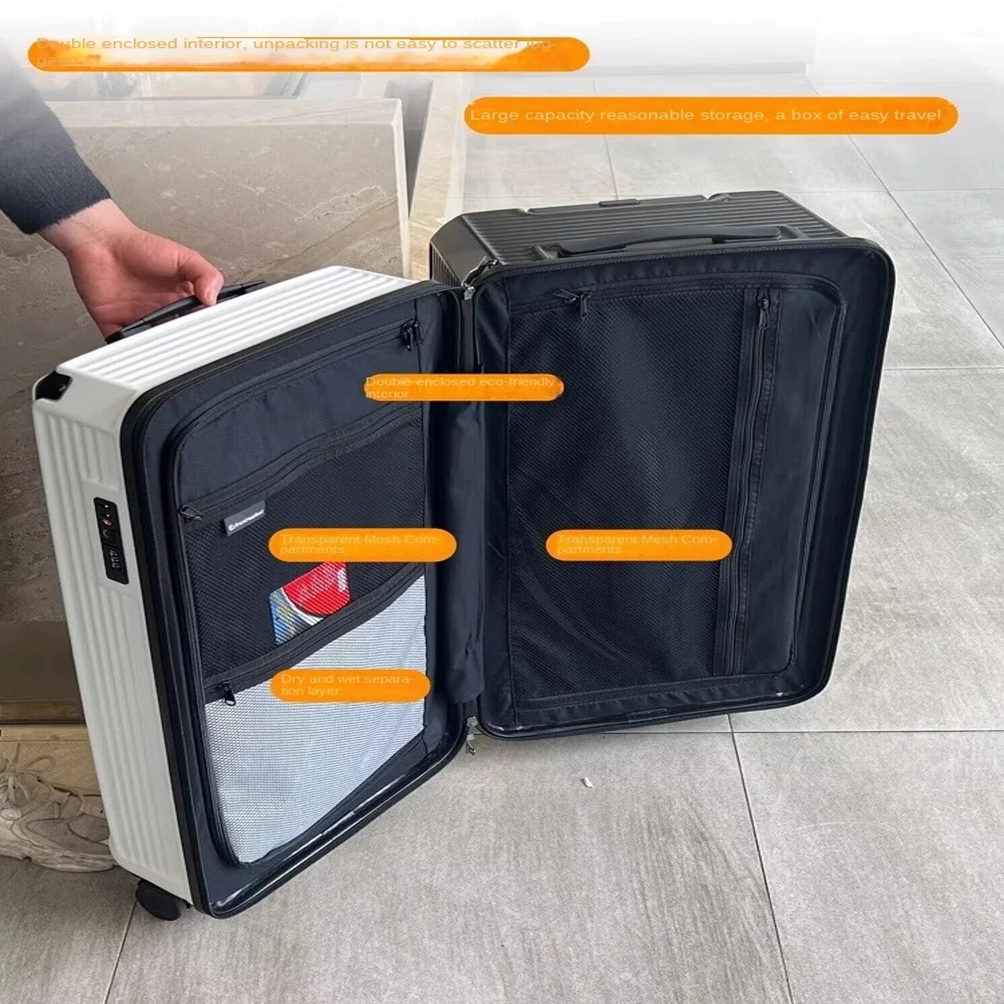 Large Size Suitcase with Five Wheels Brake Luggage Carrier