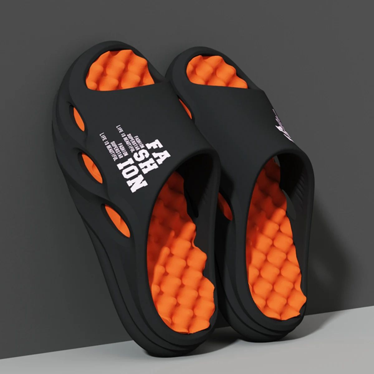 Men Fashion Massage Slippers Indoor/Outdoor Sandals Beach Fl
