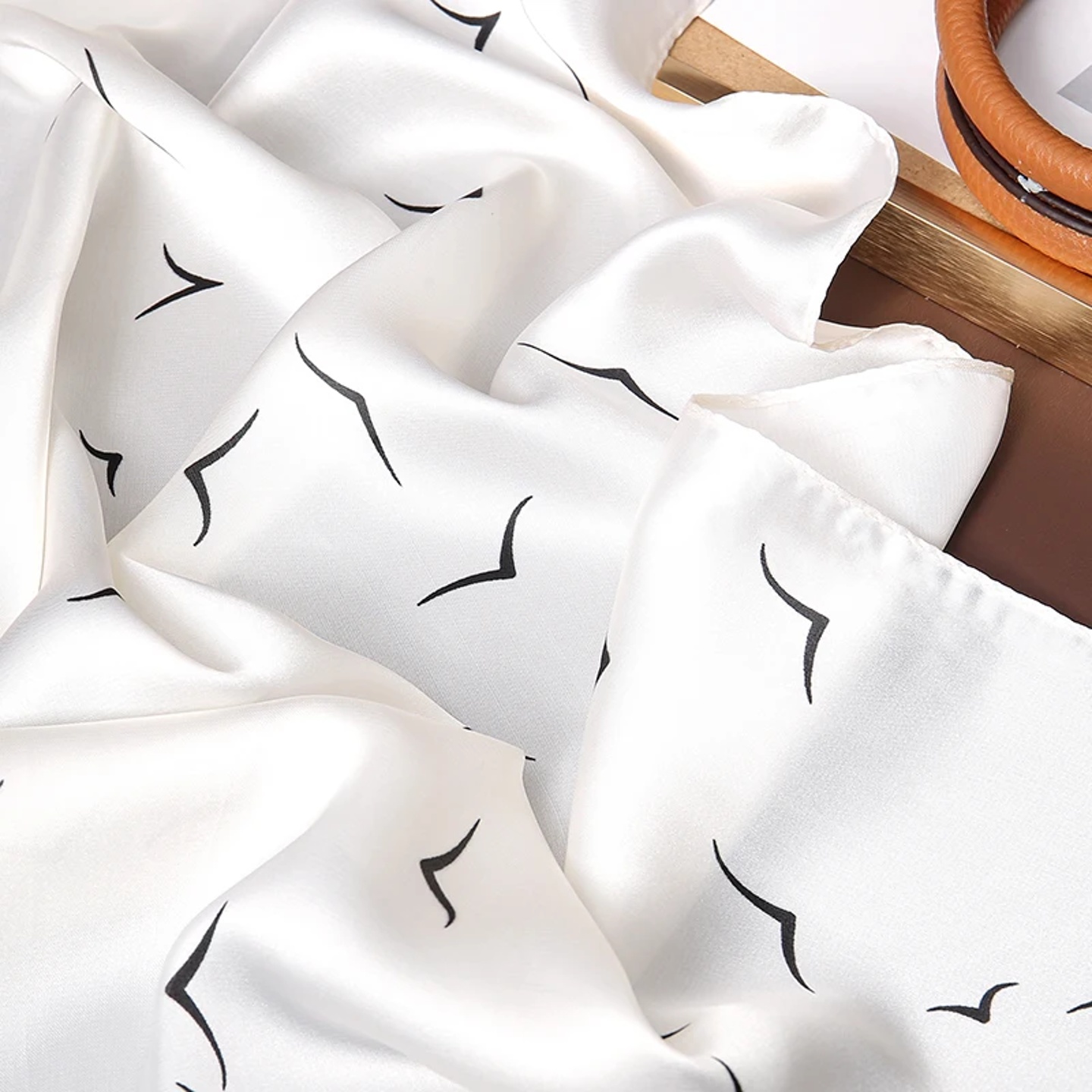 Luxury Hijab Hair Bands 2023 Square Silk Scarf for Women Ne