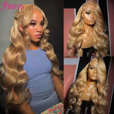 27# Honey Blond Body Wave 13x4 Lace Frontal Human Hair Wigs