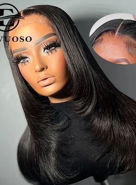 Layered Cut Straight Glueless Lace Wigs For Black Women Pre